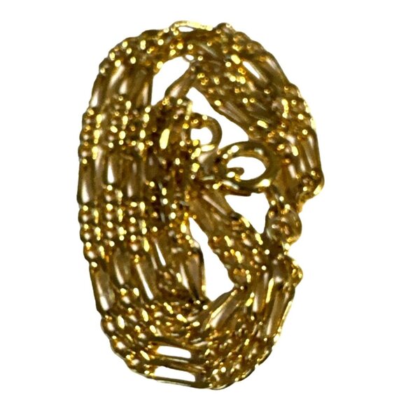 Dainty Figaro Chain Link Necklace Gold Tone 14" Collar - Picture 2 of 7